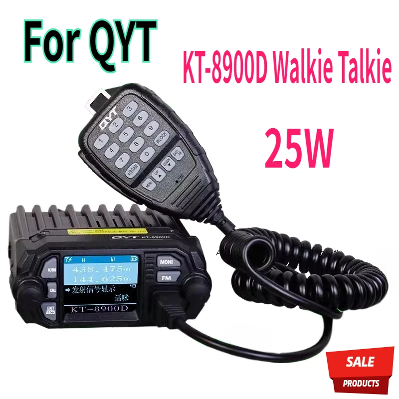 

For QYT-KT-8900D Walkie Talkie 25W Mobile Transceiver Station Dual Band Car Radios 136-174 400-480MHz VHF Mini Amateur Long Rang