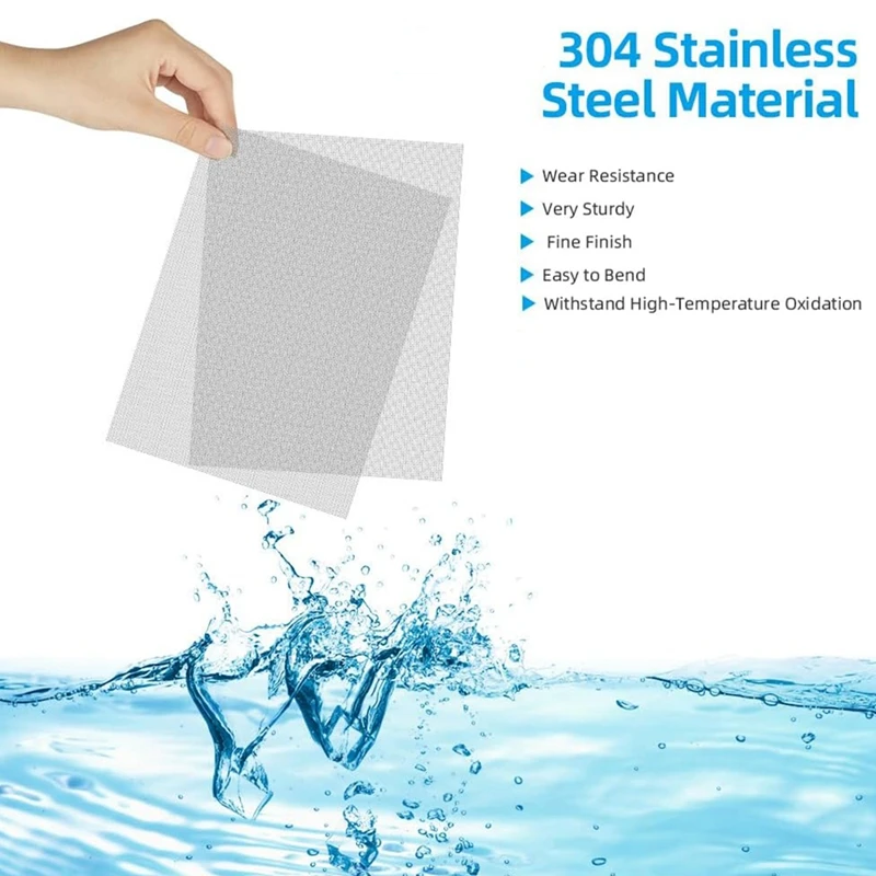Mesh Sheet Size,20 Mesh Woven Wire Mesh Gap-Blocker Metal Filter Fine Screen Silver