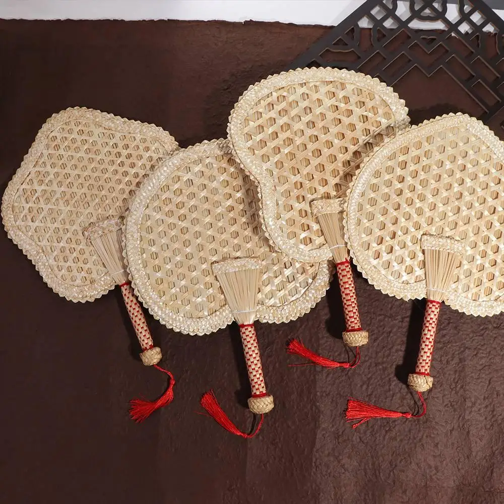 Wheat Straw DIY Pushan Environmentally Friendly Chinese Style Hand-Woven Cooling Fan Hand Fans Home Decoration Woven Fan