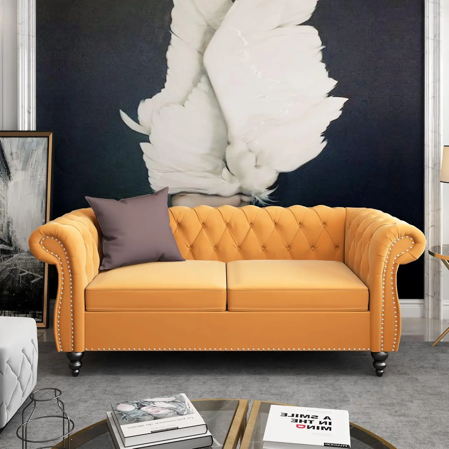 

Современный бархатный диван Chesterfield для влюбленных, 2-х местный диван с прорезями и насадкой для гостиной, спальни, офиса,