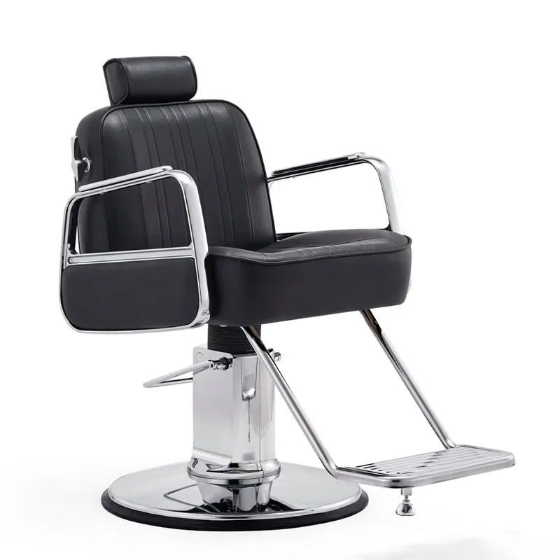 

Luxury Reclining Vintage Barber Chair Aesthetic Leather Ergonomic Cosmetic Barbers Armchairs Makeup Footrest Taburete Furniture
