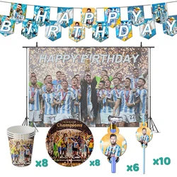 Lionel Messi Birthday Party Decorations Soccer Theme Supplys Banner Cups Plates Football Star