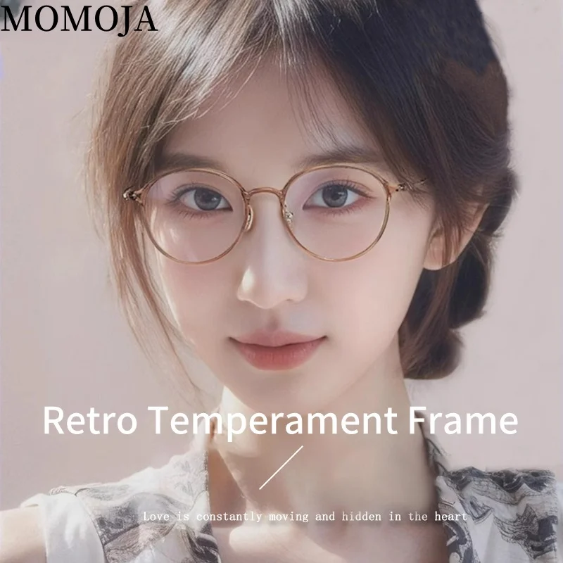 

2025 MOMOJA New Round Eyeframe Ultra Light Titanium Retro Eyeframe Men's and Women's Optical Prescription Glasses L9101
