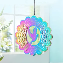 Dove of Peace Olive Branch Wind Spinner Hanging Suncatcher 3D Whirling Wind Chimes Turn Pigeons Yard Garden Decor Bird Deterrent