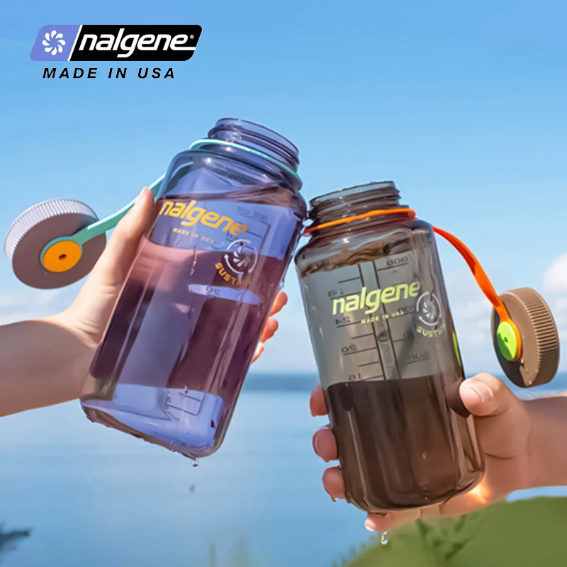 Nalgene-sportowa butelka wody z szerokimi ustami, Outdoor, podróże, turystyka piesza, przenośna butelka do picia, 500ml, 1000ml