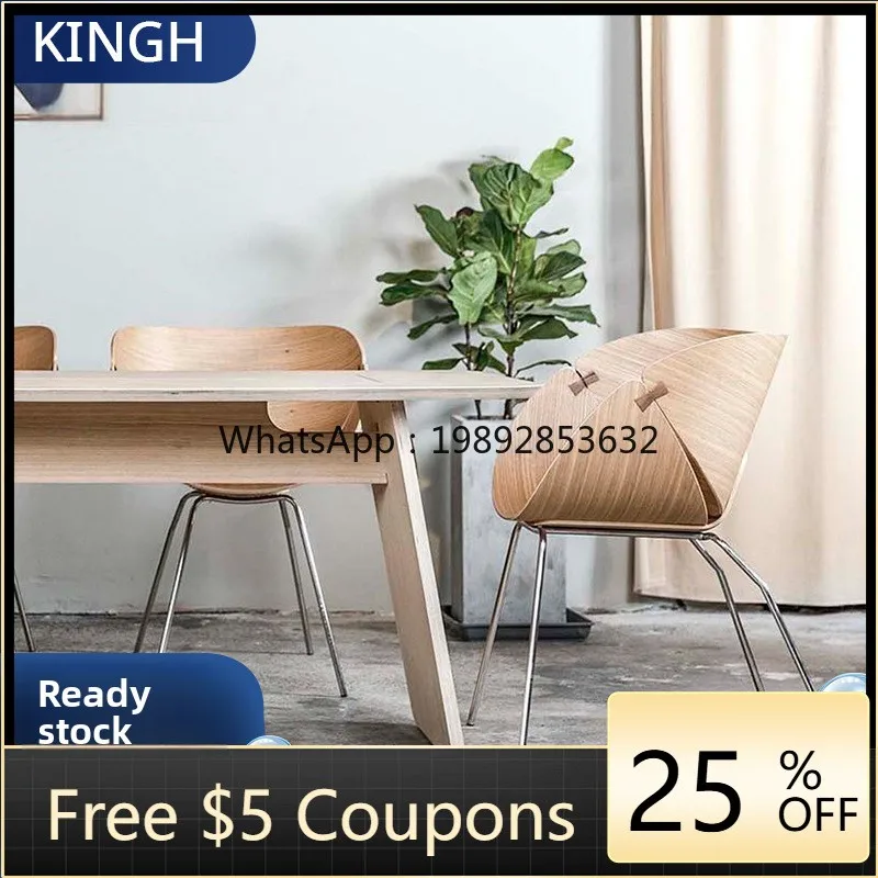 

LYY Office Leisure Ginkgo Backrest Home Dining Chair Nordic Style Chair