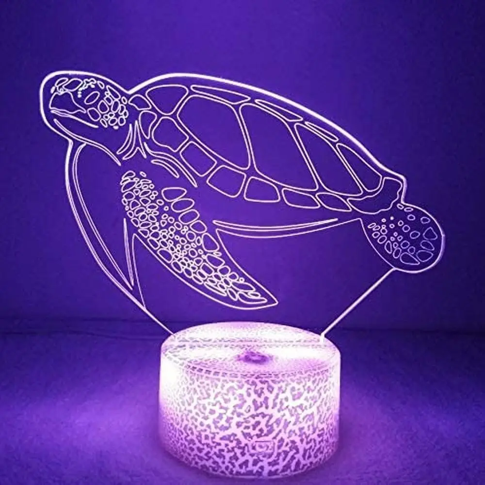 Nighdn 3D Optical Illusion Lamp Sea Turtle Night Light 7 colori cambia USB LED Lamp comodino Decor regalo di natale per bambini