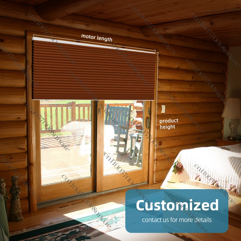 Intelligent blackout cordless lift heat insulation sound insulation automatic electric single honeycomb shutters