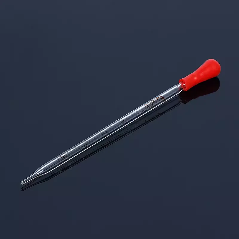 

Rubber tip dropper pipette with rubber absorbent ball glass graduated dropper reagent pipette chemical experiment equipment 10PC