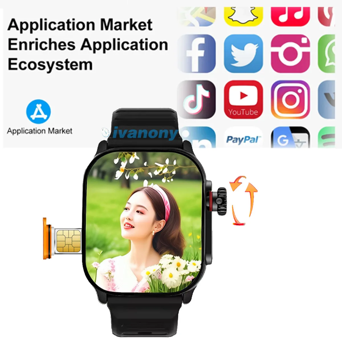 الإصدار العالمي للساعة الذكية 4G بطاقة Sim وWIFI Ultra Play Store 2MP كاميرا الرد على المكالمات Whatsapp Reply APP تنزيل Smartwatch