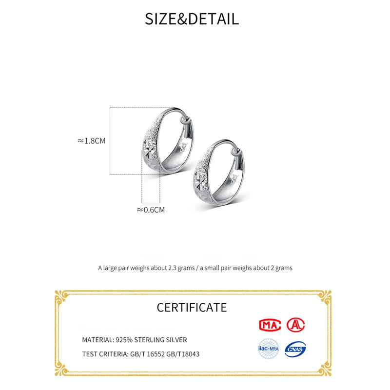 La Monada Gypsophila Hoop Earrings For Women Silver 999 Glossy Wide Pattern Women Earrings Jewelry Hoop Earrings 999 Silver Girl