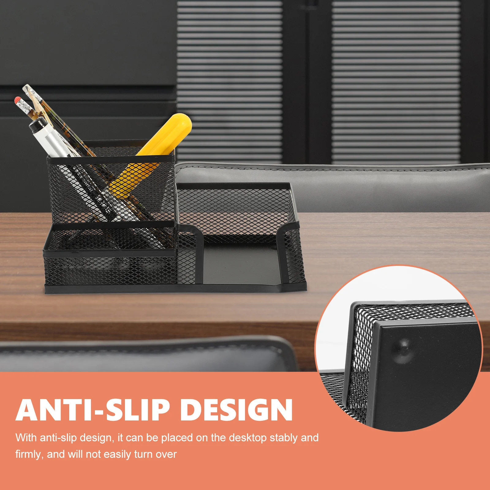 

2Pcs Pen Holders Desktop Iron Pencil Organizers Multi-Function Office Study Room Storage Box Wear-Resistant
