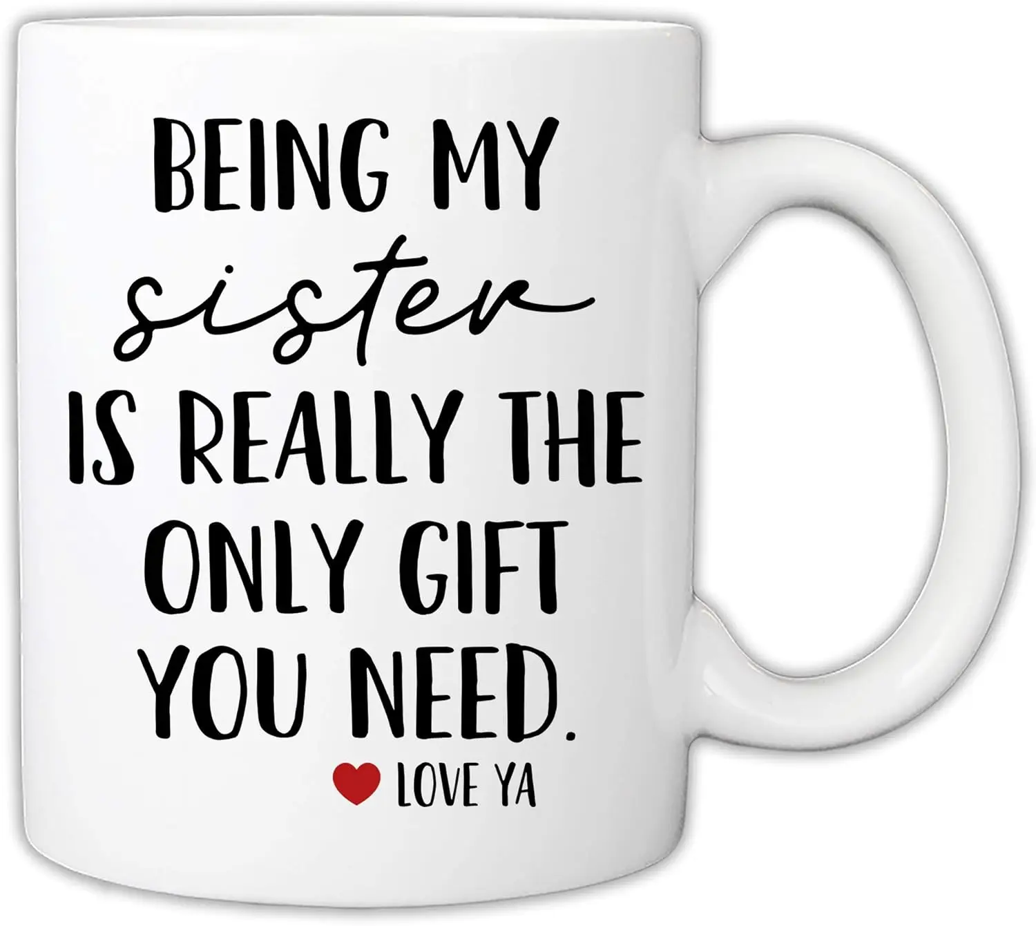 Funny Mugs For Sister - Being My Sister Is Really The Only Gift You Need 11 Ounce Novelty Coffee Mug