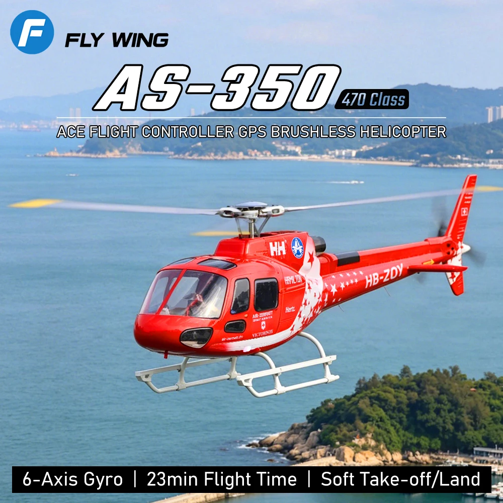 FLYWING AS-350 Scale 470 Class Brushless RC Helicopter ACE Flight Controller M10 GPS Auto Return 23Min Flight