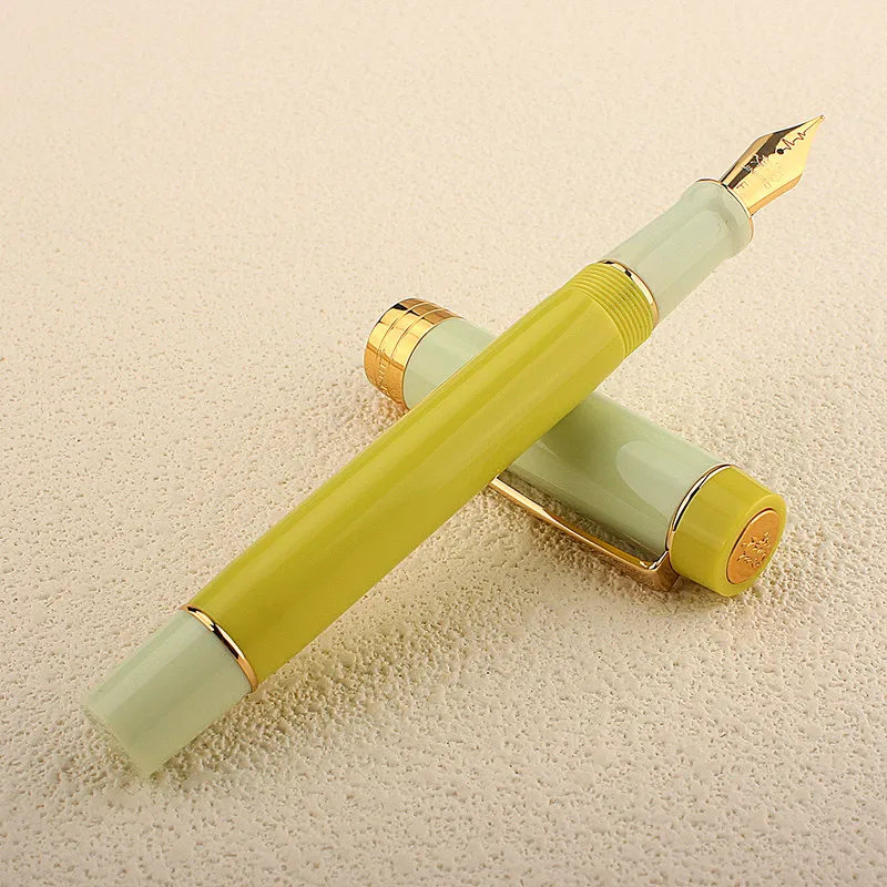 Imagem -04 - Jinhao Green Lime Resina Caneta-tinteiro Luxo Executivo Pen ef f m Fine Nib Escritório Escola Escrita Suprimentos Papelaria 100