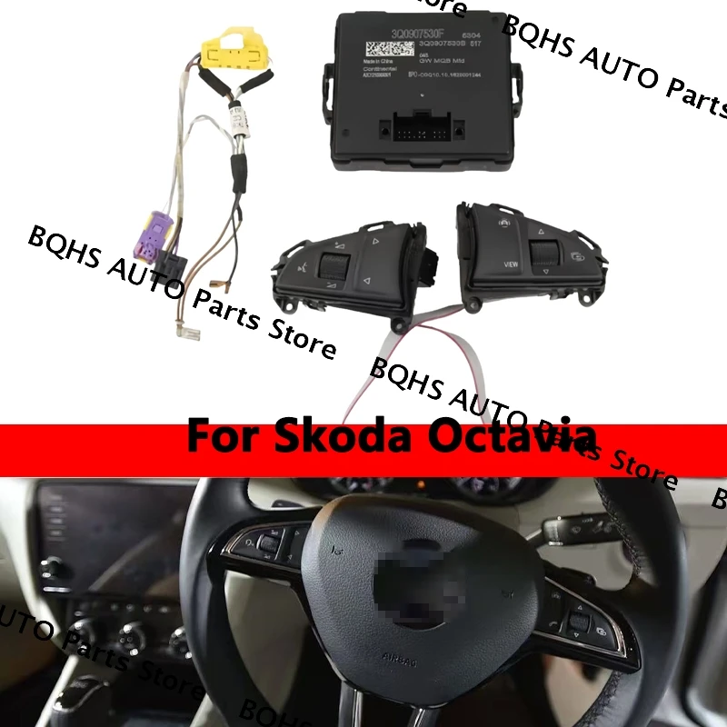 Steering Wheel, Button Switch, Steering Wheel, Key, Gateway, Control Module, Unit Cable For Skoda Octavia