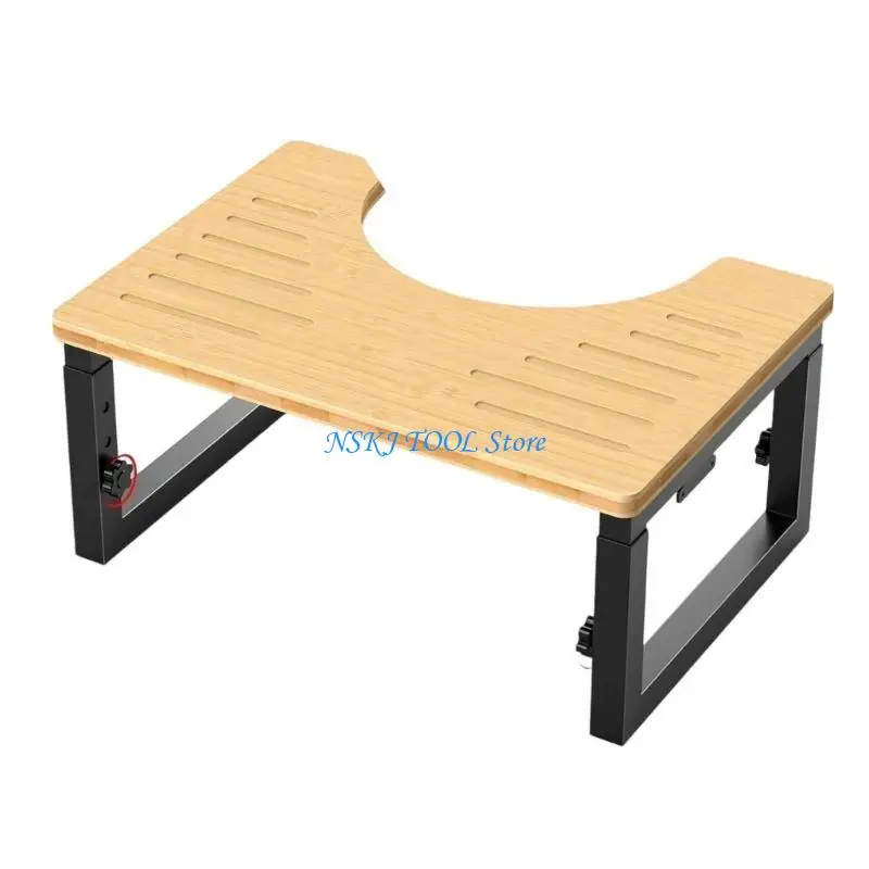 L8RC Lightweight Foldable Toilet Risers Stool Adjust Height Iron Frame for Home