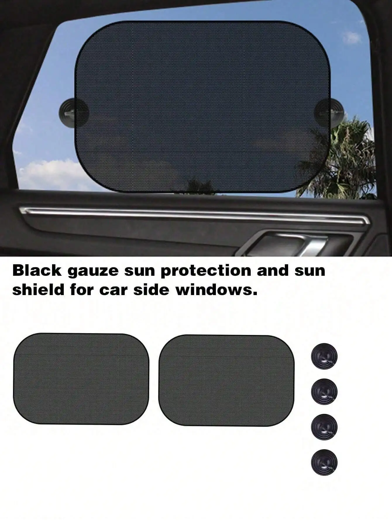 2pcs Car Front Side Window Shade Mesh, Sunshade Anti-Glare UV Protection