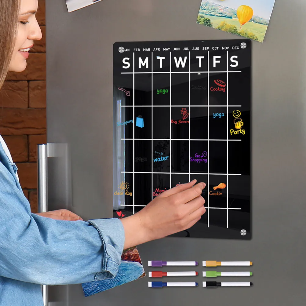 Magnetic Refrigerator Whiteboard Sticker Set Reusable Kitchen Planner Schedule Memo Board Shopping List