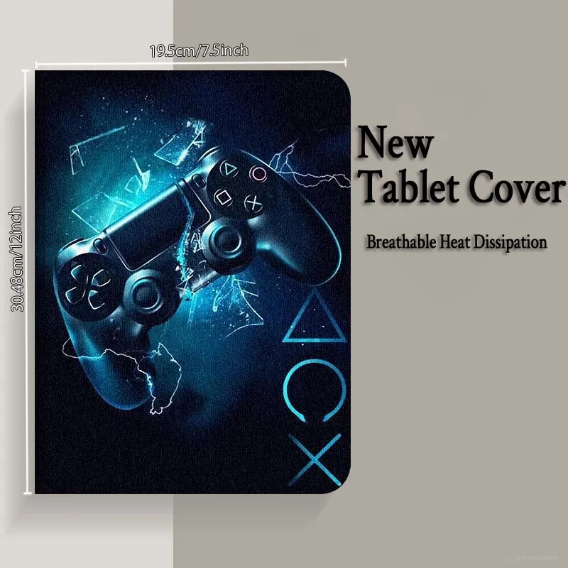 وحدة تحكم ألعاب عصرية رائعة لهاتف سامسونج جالاكسي تاب S9 S10 S6 S7 S8 FE Plus Lite بوصة غطاء قابل للطي حافظة لوحية