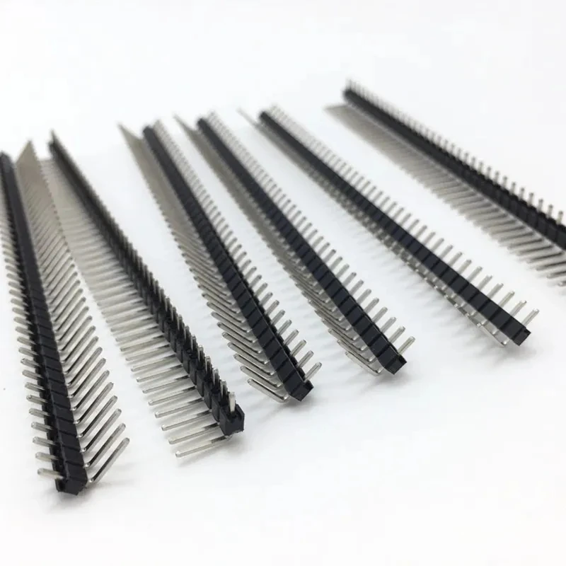 10pcs 1x 40 Pin 2.54 mm Right Angle Single Row Pin Header Male 90 degrees Needle 1x40P Connector