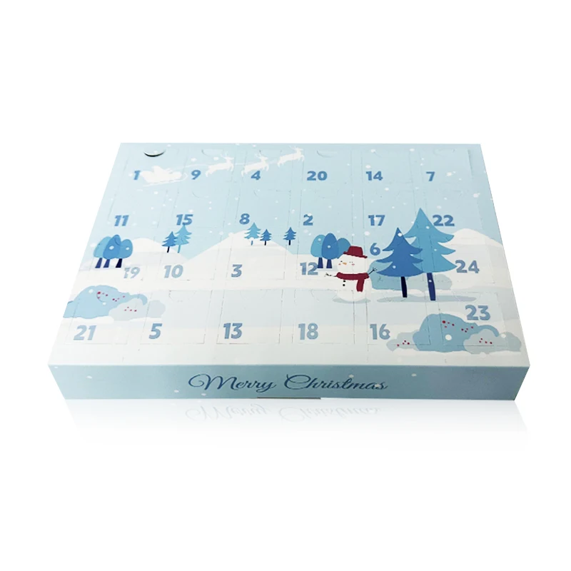 Customization.Christmas Paper Empty 12 Day Advent Calendar Packaging for Pets Candles Chocolate Cookie