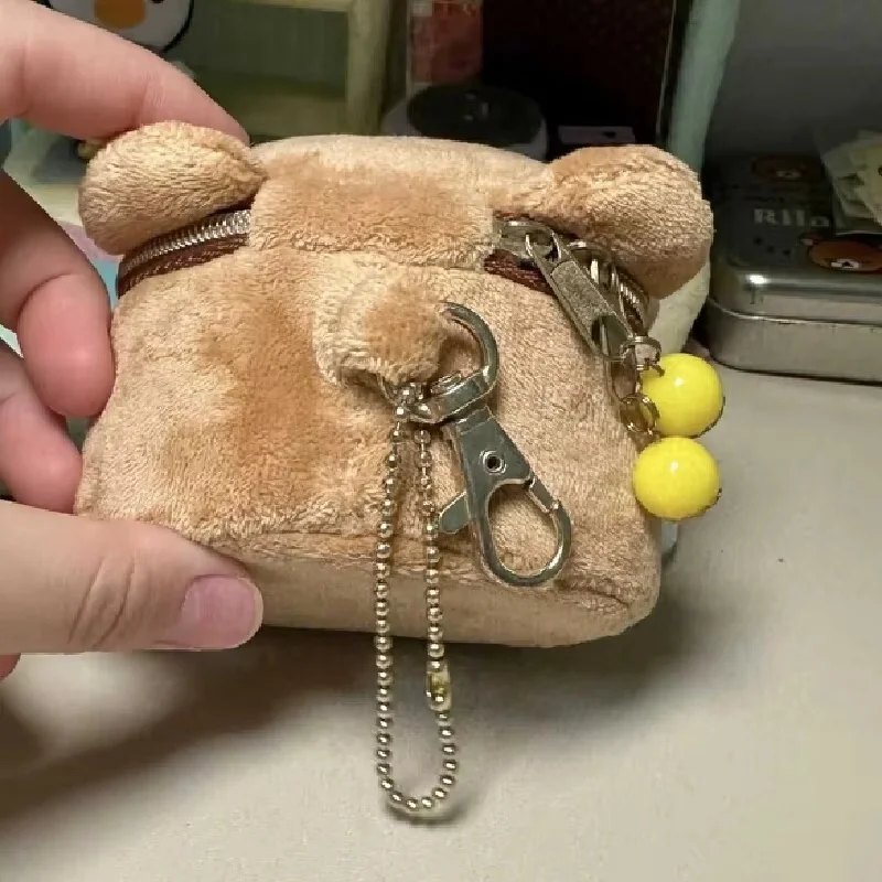 Rilakkuma لطيف الكرتون أنيمي الطرفية دمية حقيبة مجوهرات صغيرة المحمولة تخزين السفر الإبداعية محفظة نسائية للعملات المعدنية هدية عيد ميلاد الفتاة