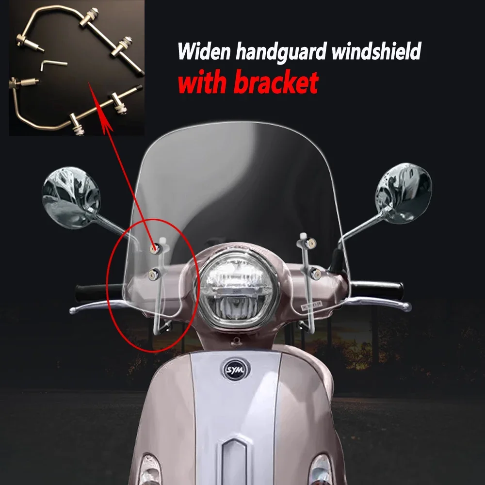 

Widen handguard windshield with bracket For SYM Fiddle 4 Fiddle 3 Modified Windshield Height Front Windshield Chest Glass
