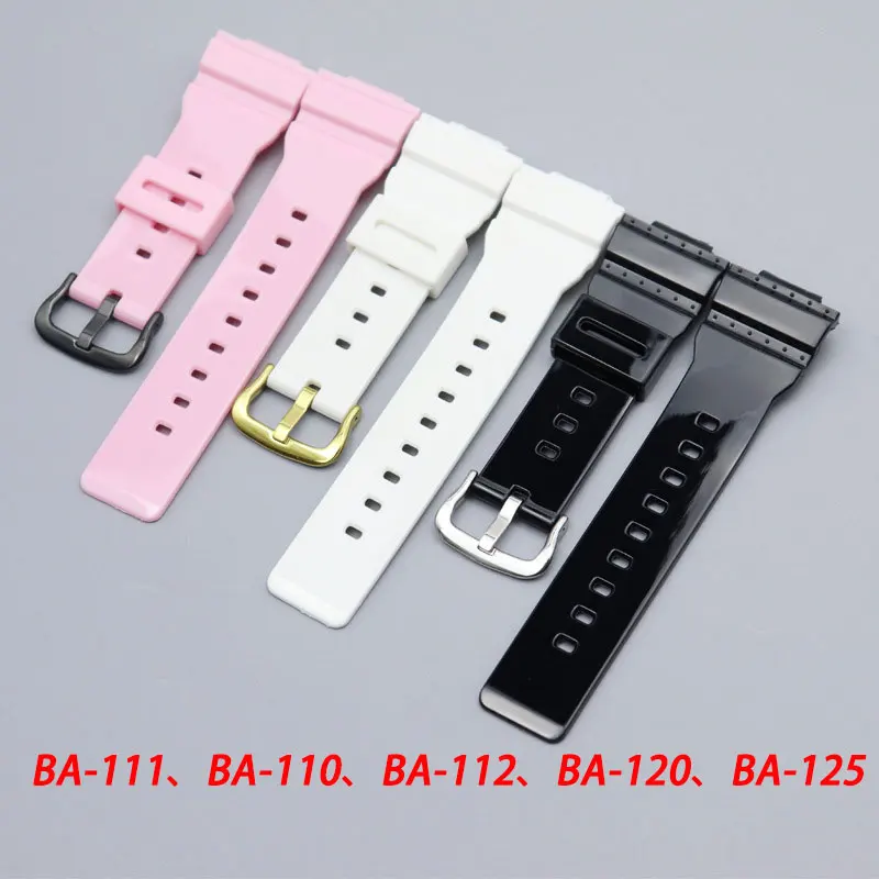 Resin Rubber Strap For Casio baby-g BA-110/120/111/112 Replace WatchBand 14mm Sport Waterproof Wristband Belt Accessories Band