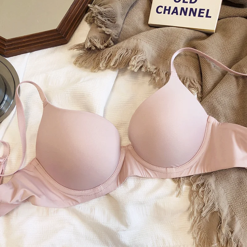 Nahtlose Unterwäsche für Frauen plus Größe BH sexy tief v Push-up Büstenhalter solide drahtlose bequeme 85 90 c d e Tasse Dessous – Detail 12