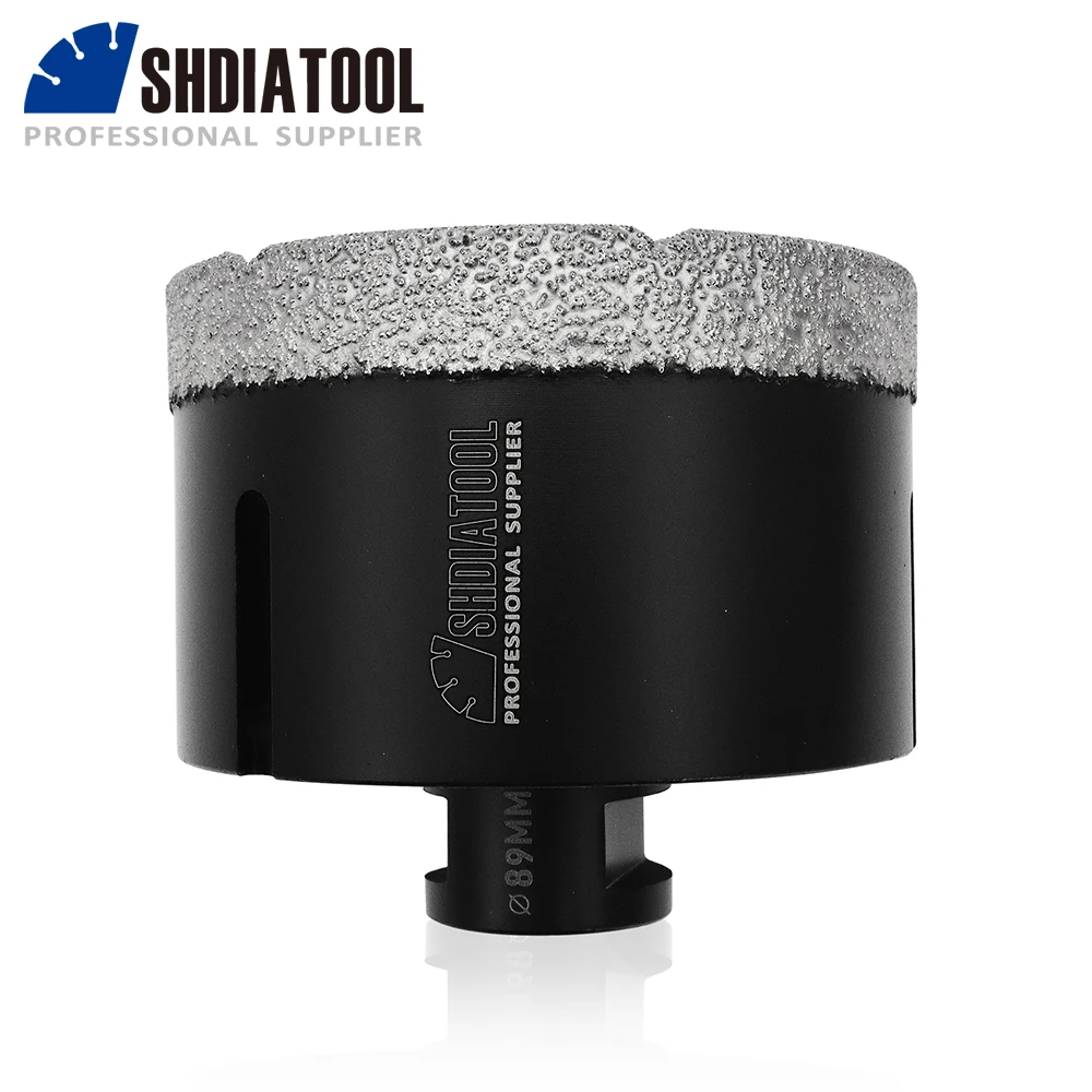 

SHDIATOOL 1pc 89mm M14 Thread Vacuum Brazed Diamond Dry Drilling Core Bit Drilling Granite Tile 75mm Length Hole Saw Ceramics