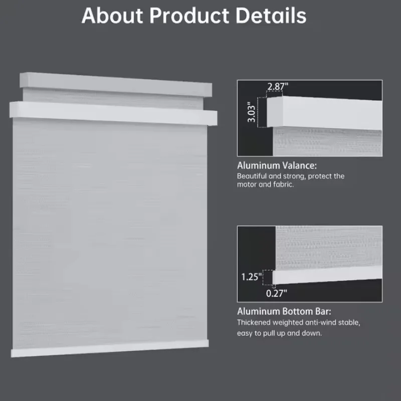 Tuya WiFi Motorized Zebra Blinds, Dual Layer Waterproof 100% Polyester, Remote Control Custom Window Shades