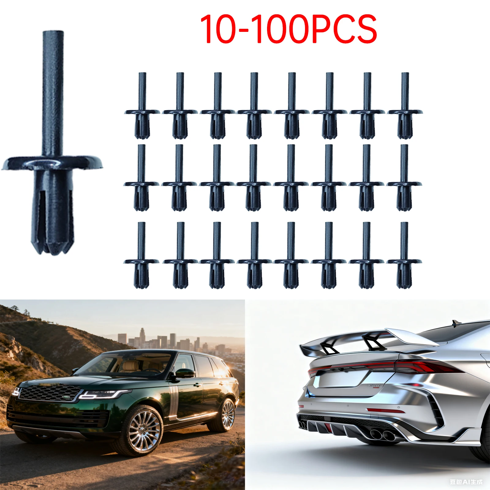 10-100X 6MM Car Front Door Card Clips Deflector Bumper Fender Liner Bolt Fastener For Land Rover Defender MWC9918PMA  AFU1075