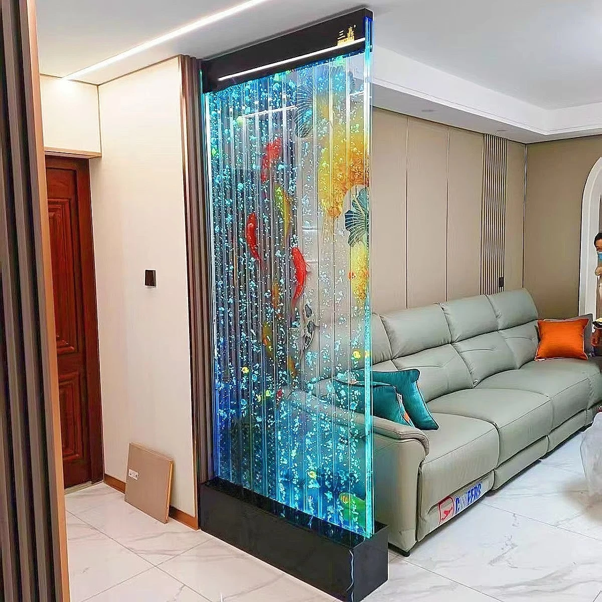 Diode acrylic panel screen partition fountain bubble wall color light room partition