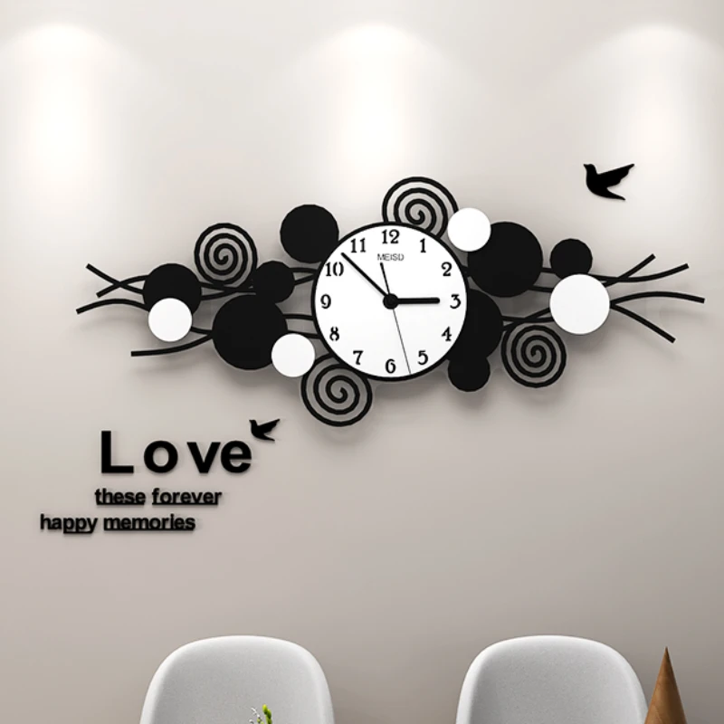 Luxury Large Wall Clocks Living Room Art Mural Modern Aesthetic Wall Watch Design  Silent Clock Living Room