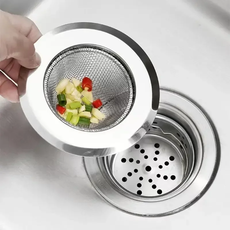 1/2pcs Kitchen Sink Strainer Stainless Steel Sink Funnel Anti Blocking Sink Dishwasher Basin Floor Drain Sewer Hair Strainer