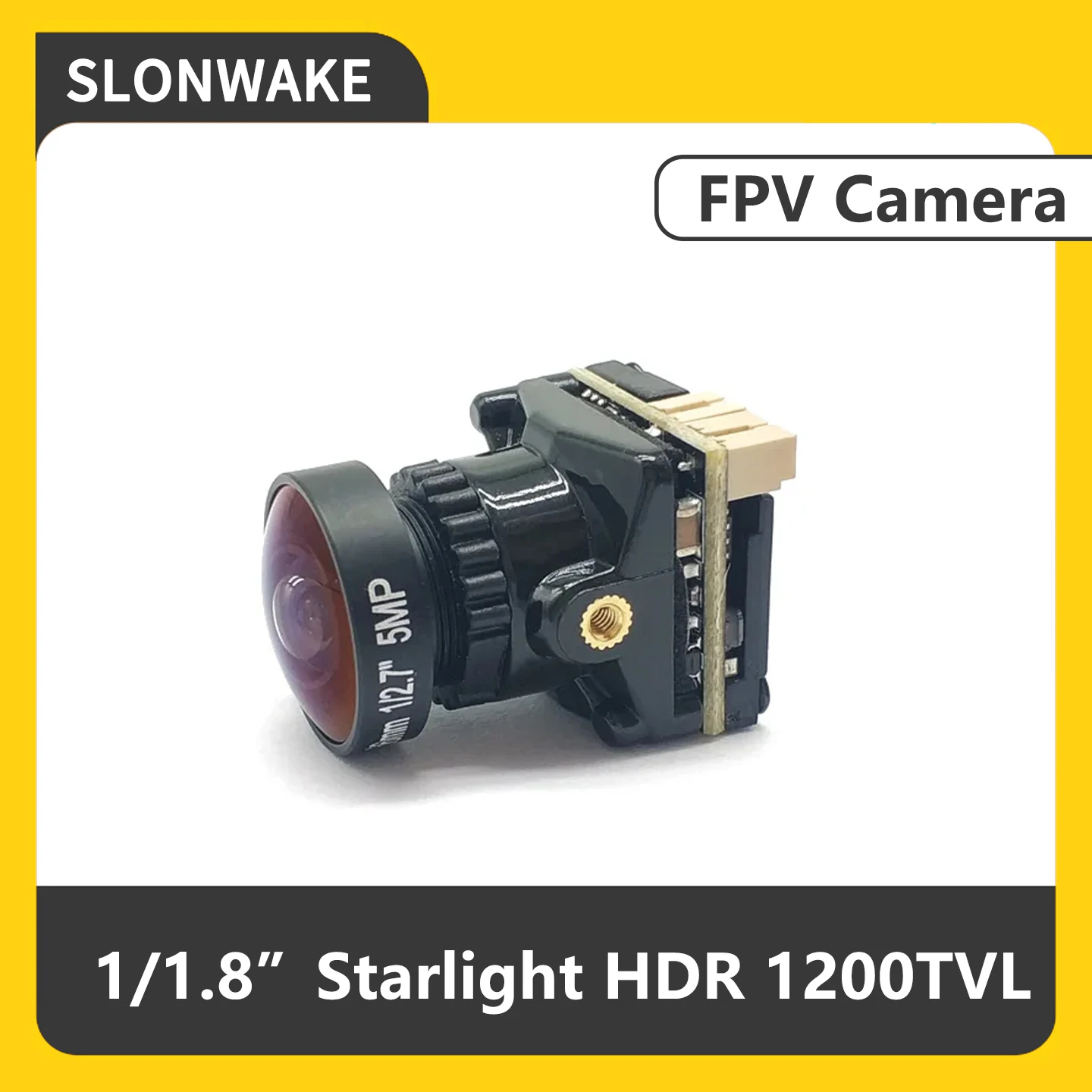 SLONWAKE 1200TVL FPV Mini Camera 1 / 1.8'' inch Starlight HDR 1.6mm Lens FOV 170°NTSC & PAL 16:9/4:3 Switchable for RC FPV Drone
