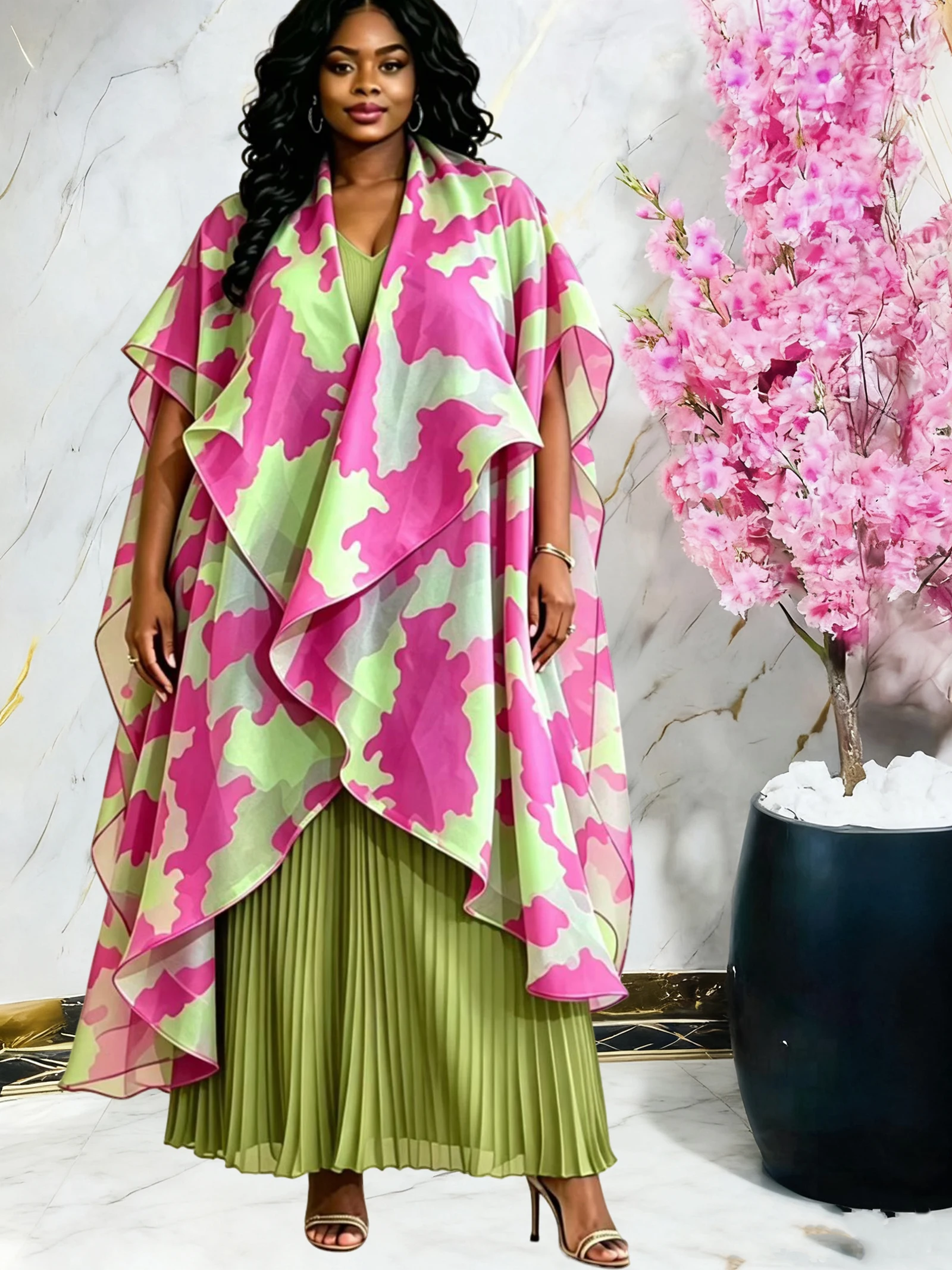 3 Pieces Set Robe Africaine Fashion African Dresses for Woman Wedding Party Nigerian Traditional Outfit Pleated Africa Clothing