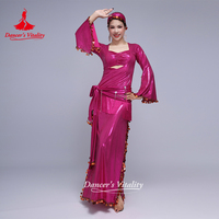 Belly Dance Costume Women Sequin Robe+Headscarf++Hip Scarf 3pcs Shaabi Baladi Saidi Competition Clothing Dancer's Vitality