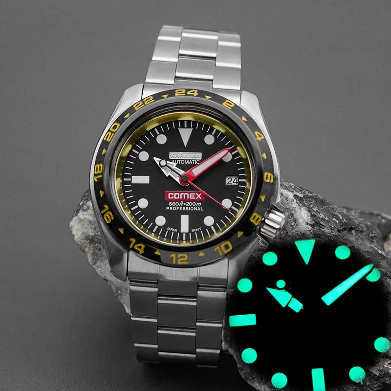 Imagem -05 - Mod 316l Vidro de Safira 200m à Prova Impermeável Água Mod Seiko Nh35 Nh36 Movimento Automático Skx007 Design Relógio Masculino Presente Aço Inoxidável