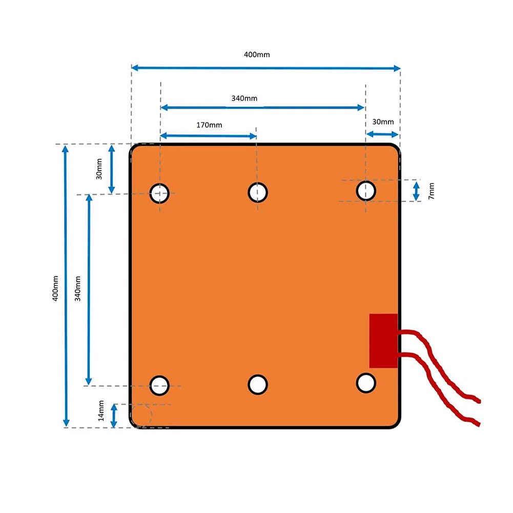 Imagem -06 - Impressora de Cama Aquecida a Silicone Impressora Térmica 1400w 110v 220v 400x400 mm Tronxy X5s