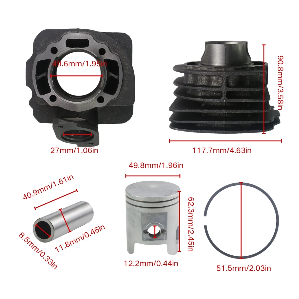 Dio90 90cc 50mm Cylinder Kit Motorcycle Cylinder Assembly Replacement Spare Parts