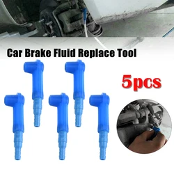 5Pcs Blue Plastic Auto Car Brake Fluid Replacement Tool Pump Oil Bleeder Change Air Kit  Accessories For Vehicles