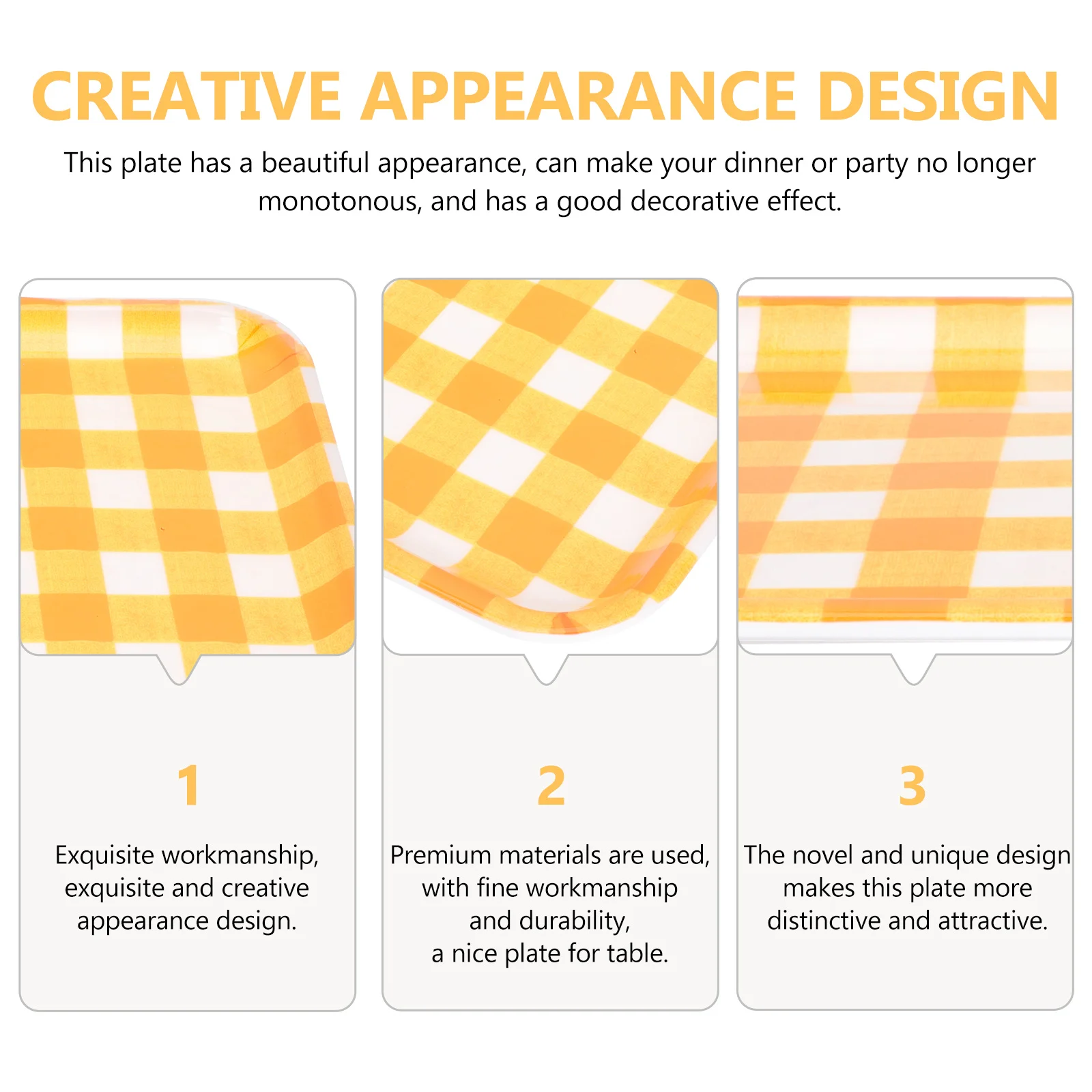 

4Pcs Thanksgiving Dinner Plate Premium Rectangular Food Plate Party Household Tableware Trays for Kitchen Food Serving Tray