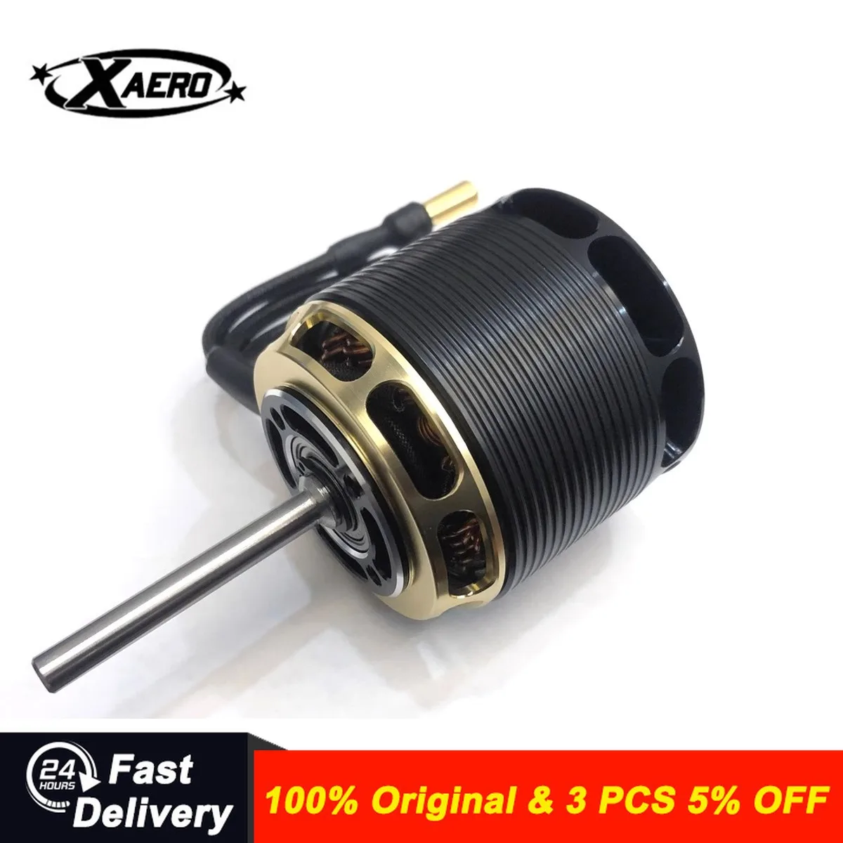 XAERO COMBOVE 4th Gen TYPE 4725 520KV Brushless Motor 1.4mm Wire Gold - for 700 800 Class RC Helicopter