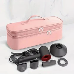 Portable large capacity hair dryer Curling iron storage bag Double layer women