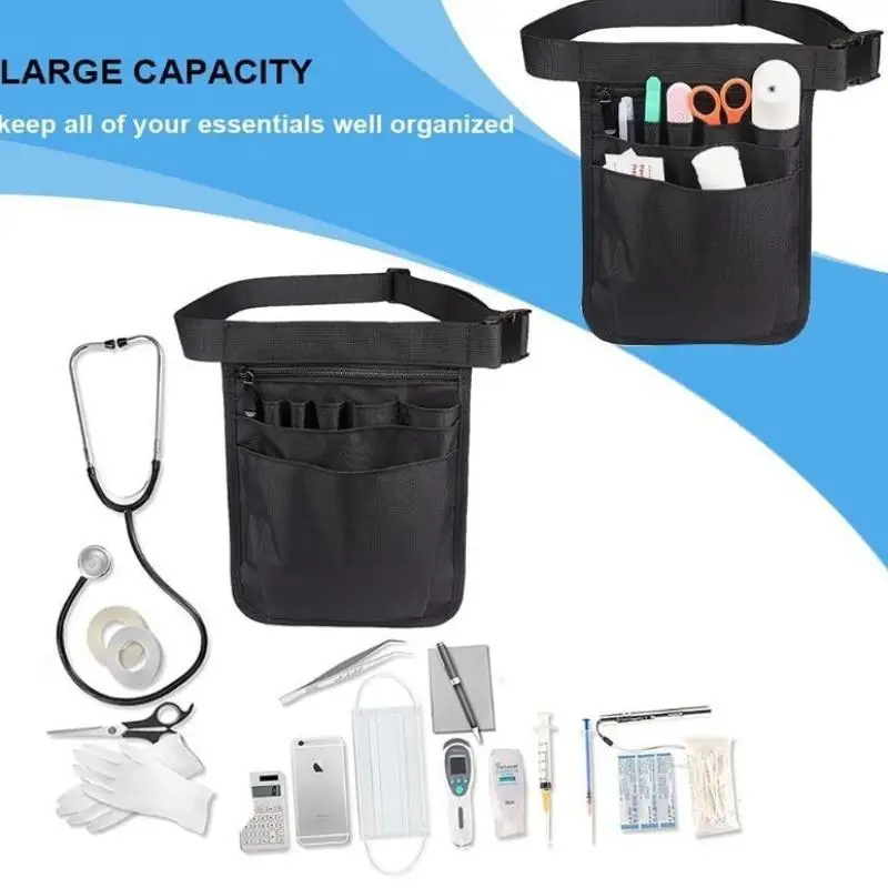 

Z.Adjustable Nurse Fanny Pack Portable Large Capacity Oxford Cloth Nurse Pouch Waist Bag Multi Compartment Pocket Belt Organizer
