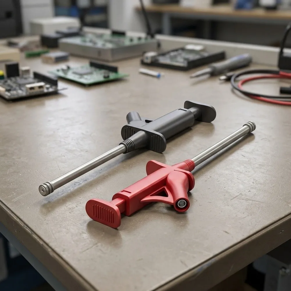 P30042 Test Hook Clip With 4mm Banana For Multimeter Electrical Testing Up To 1000V And 10A Safe Gray Red Or Black Pair