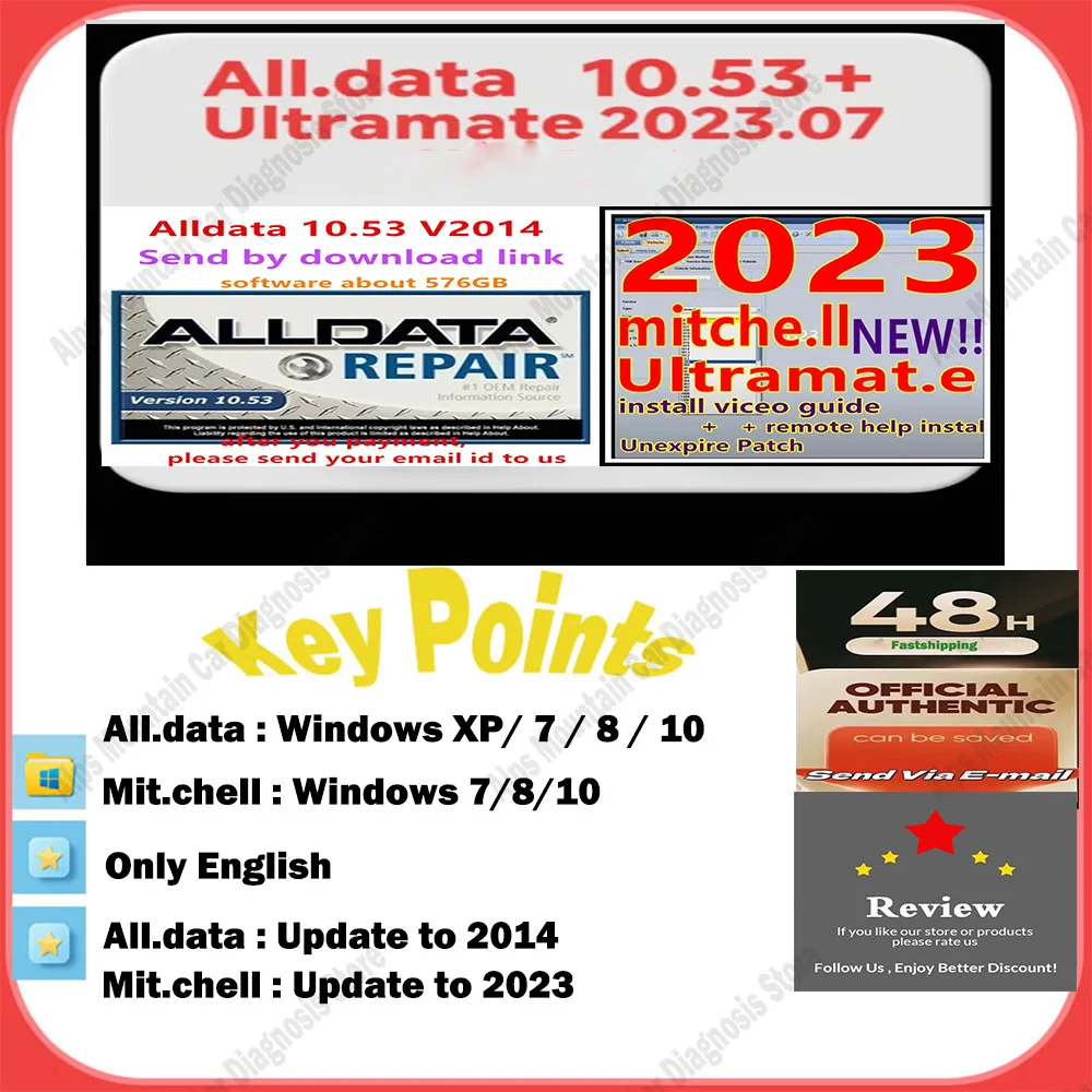 

Alldata 10.53 Auto Repair Software Patch Automatic Mitchell Ultramate 2023.07 Complete Advanced Estimating System for Car Repair