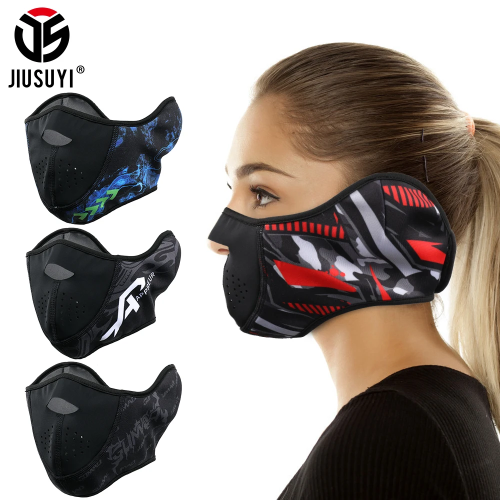 Fleece Thermal Skiing Scarf Shield Windproof Warm Half Face Mask Running Training Hiking Snowboard Earmuffs Outdoor Mouth Cover